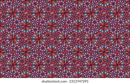 Architectural geometric pattern with full frame background. Vector seamless pattern. Mosaic ceramics, classical architecture. Geometric floor of churches, palaces and historic old buildings.