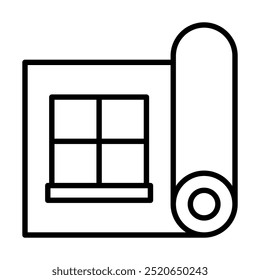 Architektonische Verglasung Symbol Linie Vektorgrafik