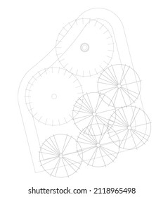 
Architectural graphic or symbol of the trees and planter box in landscape design from the top view. It is usually used in plan drawing or architectural layouts. 2D CAD image in black and white.