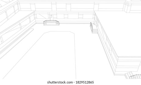 
architectural graphics 3d visualization, school building