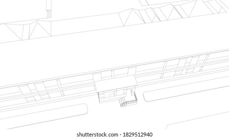 
architectural graphics 3d visualization, school building