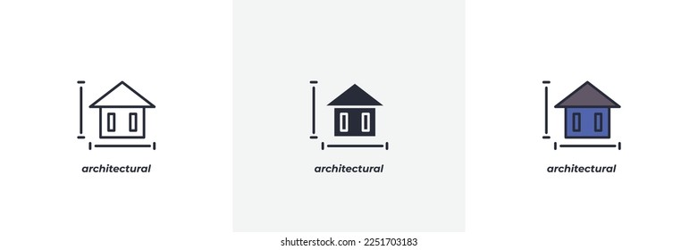 architectural icon. Line, solid and filled outline colorful version, outline and filled vector sign. Idea Symbol, logo illustration. Vector graphics
