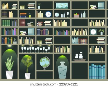 Architectural illustration of a library	
