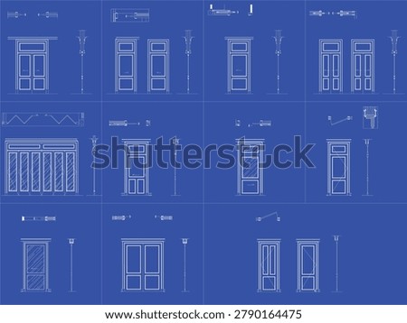 Architectural Interior Door Blueprint Set – 11 Swing and Sliding Door Design Drawings