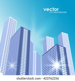 Architectural landscape with city buildings