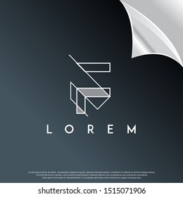 architectural letter f icon, modern template logo design