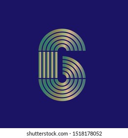 An architectural  letter G made of five repeated circles and lines with bronze shades representing arcades, doors, heritage monuments. Can be used as branding for architectural or restoration business