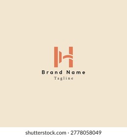 Architectural Letter H Bridge Monogram