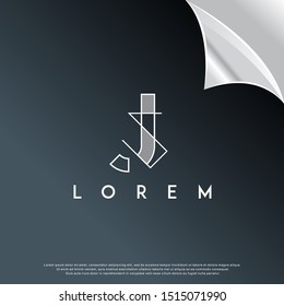 architectural letter j icon, modern template logo design