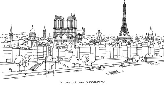Architectural Line Art Illustration