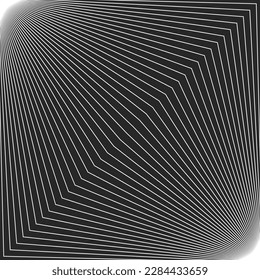 Architectural line optical illusion background, backdrop. Thin broken linear, outline banner. Architecture concept, abstract geometric background