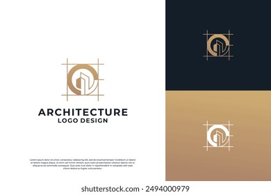 Architectural logo design collection. Building renovation logo design