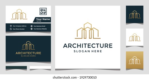 Architectural logo design with elegant business card