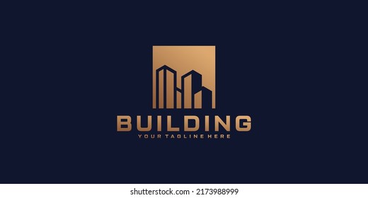 architectural logo design for high rise buildings, urban, offices