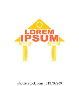 Architectural logo. Greek temple columns. Vector symbol. The antique building emblem