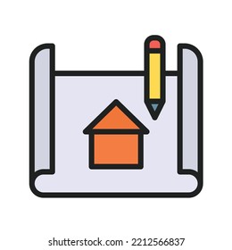Architectural Map icon vector image. Can also be used for Construction Tools. Suitable for mobile apps, web apps and print media.