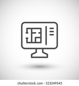 Architectural modeling line icon