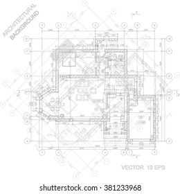 Architectural modern background. Detailed floor plans. Vector blueprint.