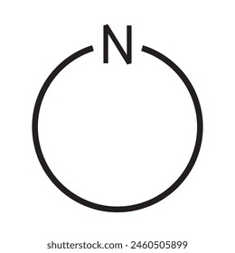 Architectural north arrow and compass outline vector