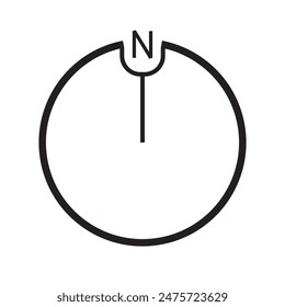 Architectural north arrow and compass outline vector