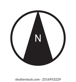 Architectural north arrow and compass outline vector