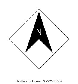 Architectural north arrow and compass outline vector
