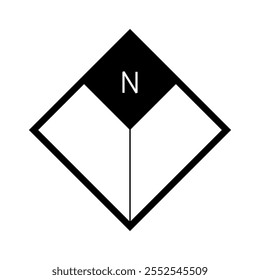 Architectural north arrow and compass outline vector