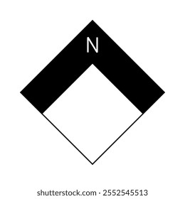 Flecha norte arquitectónica y Vector de contorno de brújula