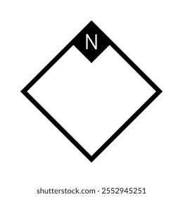 Architektonischer Nordpfeil und Kompass-Umrissvektor