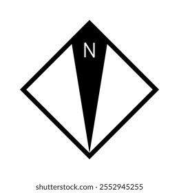 Architectural north arrow and compass outline vector
