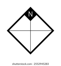 Architectural north arrow and compass outline vector