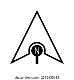 Architectural north arrow and compass outline vector