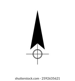 Architectural north arrow and compass outline vector