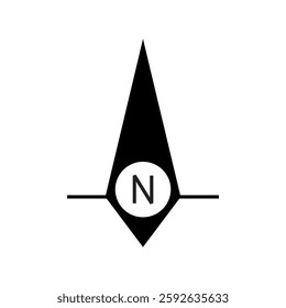 Architectural north arrow and compass outline vector