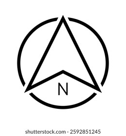 Architectural north arrow and compass outline vector