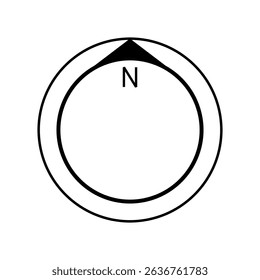 Architectural north arrow and compass outline vector