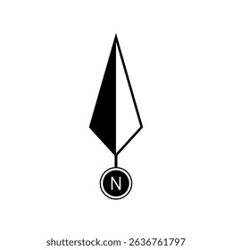Architectural north arrow and compass outline vector