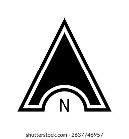 Architectural north arrow and compass outline vector