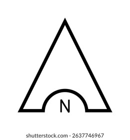 Architectural north arrow and compass outline vector