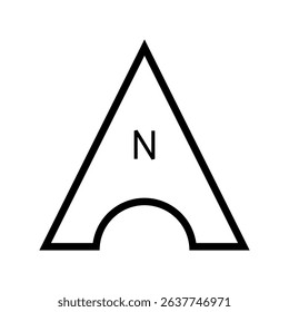 Architectural north arrow and compass outline vector