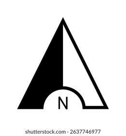 Architectural north arrow and compass outline vector