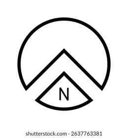 Architectural north arrow and compass outline vector