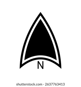 Architectural north arrow and compass outline vector
