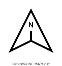 Architectural north arrow and compass outline vector