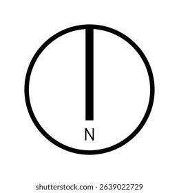 Architectural north arrow and compass outline vector