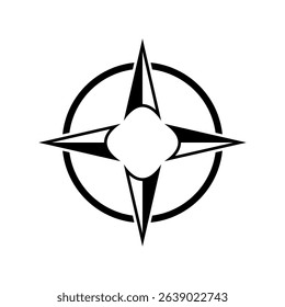 Architectural north arrow and compass outline vector