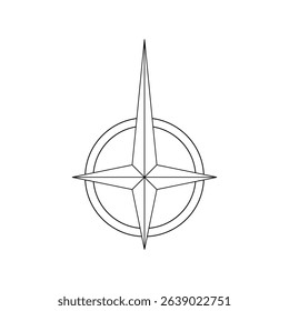 Architectural north arrow and compass outline vector