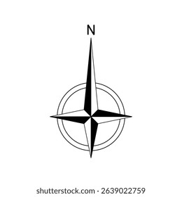 Architectural north arrow and compass outline vector