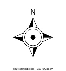 Architectural north arrow and compass outline vector