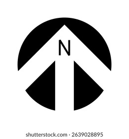 Architectural north arrow and compass outline vector